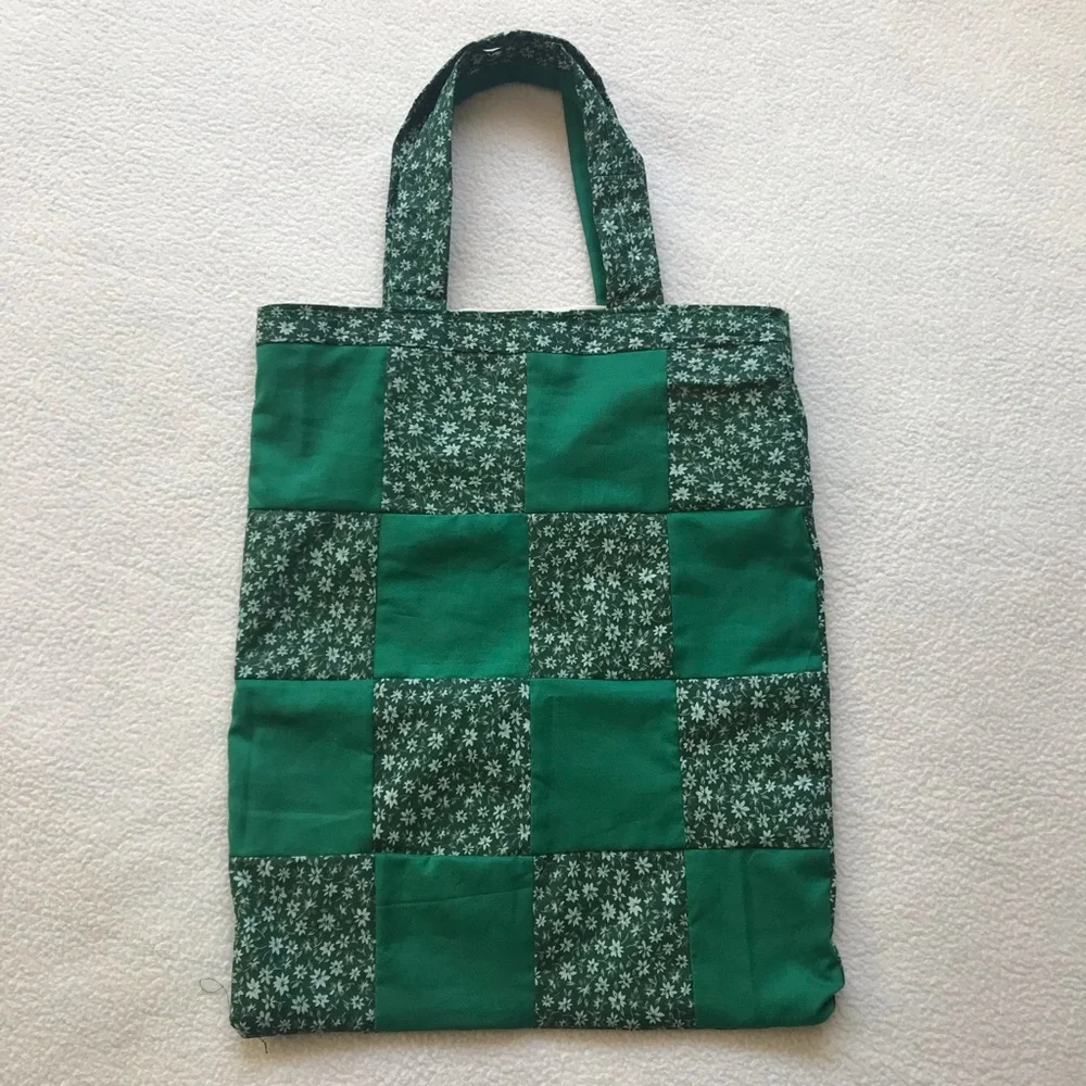 Handmade Forest Green Floral Tote Bag BRAND NEW - Picture 1 of 5